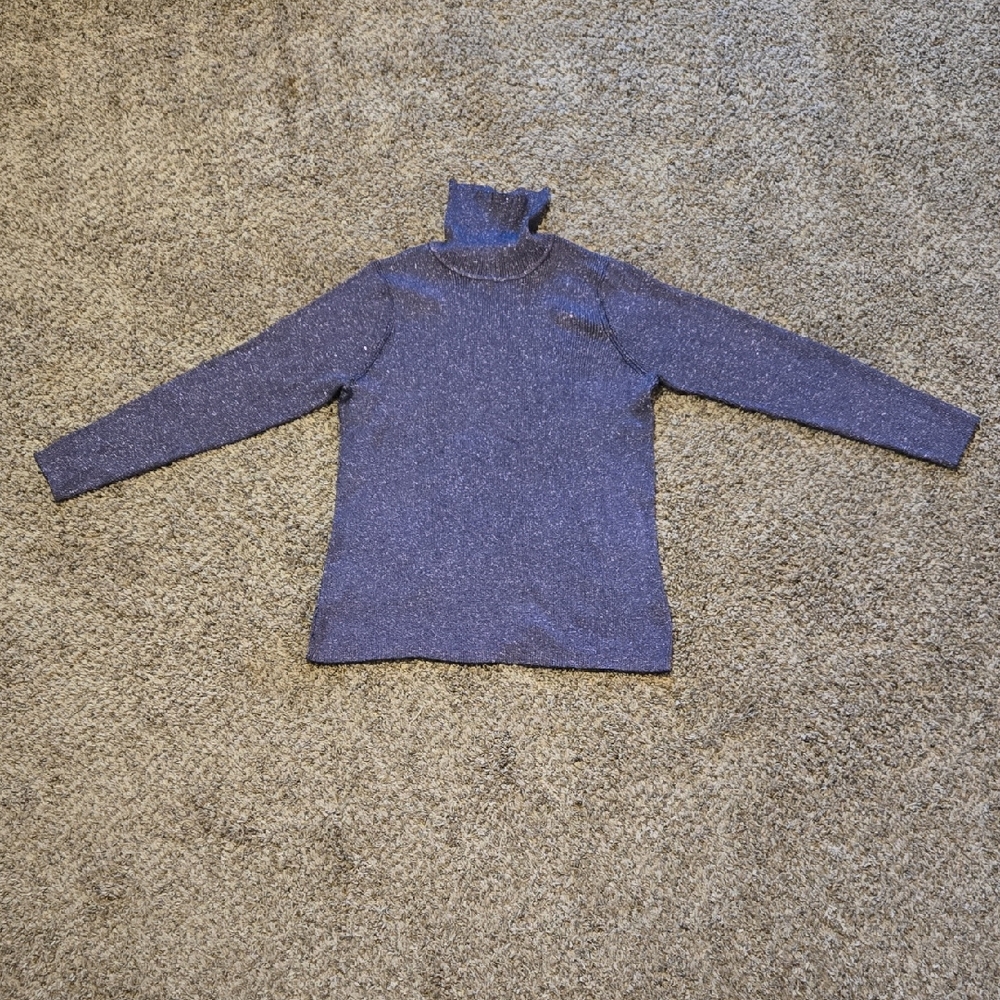 Denim&Co Women's Blue Turtleneck Sweater
